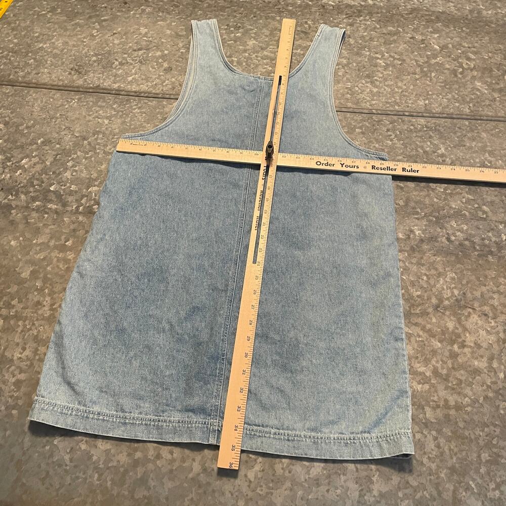 Vintage Disney Winnie the Pooh Tigger Embroidered Overall Dress Large Denim Jean - Picture 9 of 11